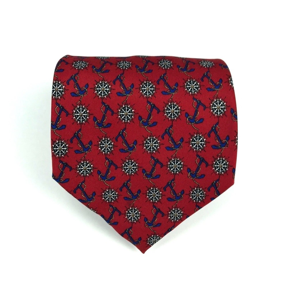 Utopia Men's Tie Handmade Red Anchor Compass Nautical Novelty Necktie 56"